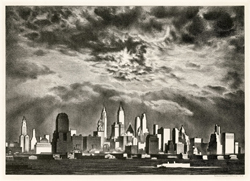 New York City, Manhattan Skyline, Storm, New York Harbor, Skyscrapers