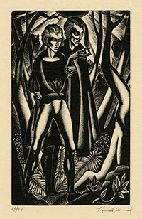 wood engraving, Faust a tragedy, narrative Illustration, devil