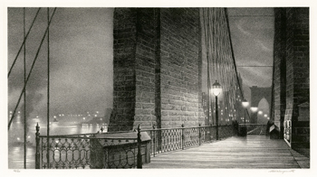 New York City, Manhattan, Brooklyn Bridge, Night, Nocturne